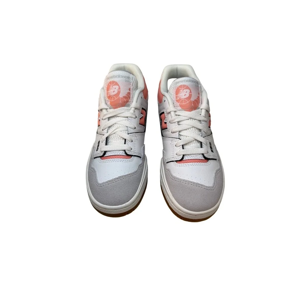 New Balance 550 Basketball Sneakers White Pink Grey Youth 5.5 Womens 7 NEW